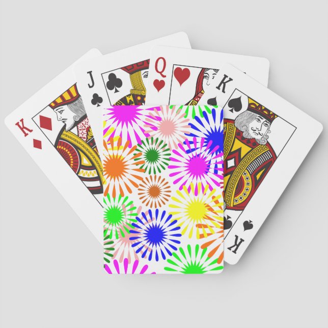 mehrfarbige Blume Spielkarten (Rückseite)