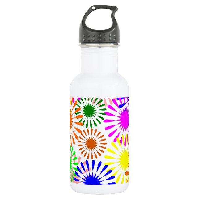 mehrfarbige Blume Trinkflasche (Vorderseite)