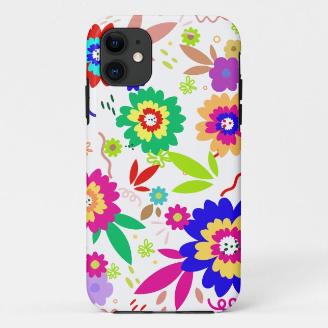 mehrfarbige Blume und Blätter Case-Mate iPhone Hülle (Rückseite)