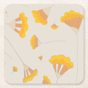 Mehrfarbige Blume zur Illustration von Papier Unte Rechteckiger Pappuntersetzer