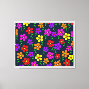 Mehrfarbige Blumen Blumenmuster Leinwanddruck