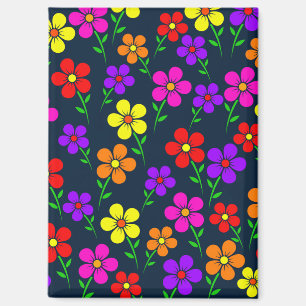 Mehrfarbige Blumen Blumenmuster Magnet