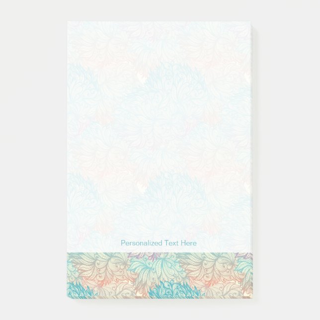 Mehrfarbige Blumen-Doodle-Muster Post-it Klebezettel (Vorderseite)