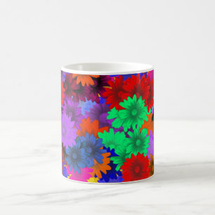 Mehrfarbige Blumen Kaffeetasse