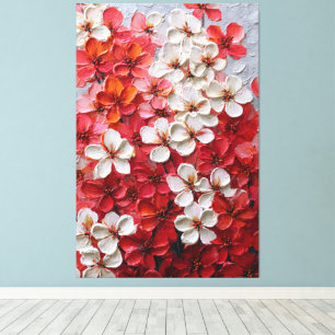 Mehrfarbige Blüten-Impasto-Wandkunst Leinwanddruck