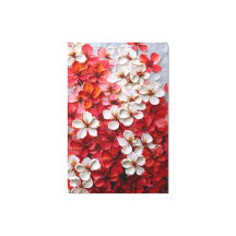 Mehrfarbige Blüten-Impasto-Wandkunst