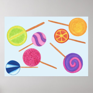 Mehrfarbige Bunte Lutscher Farbe Poster