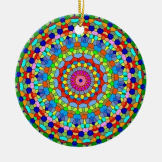 Mehrfarbige Buntglas-Kaleidoskop-Verzierung Keramikornament