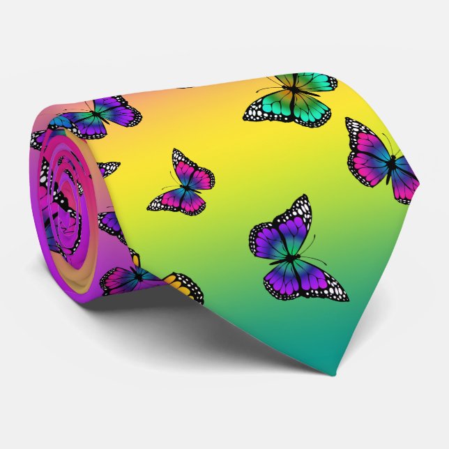 mehrfarbige Butterfly-Krawatte Krawatte (Gerollt)