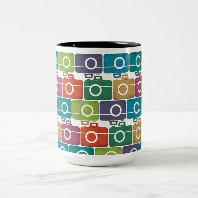 mehrfarbige Camera-Tasse Zweifarbige Tasse (Mittel)
