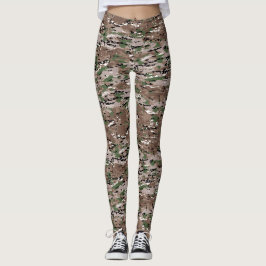 mehrfarbige Camouflage Leggings
