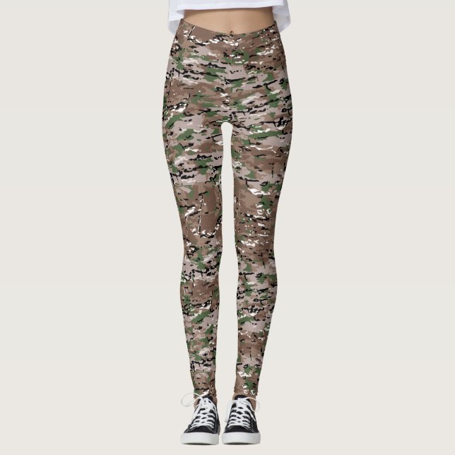 mehrfarbige Camouflage Leggings (Vorderseite)