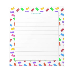 Mehrfarbige Candy Bears Lined Notizblock