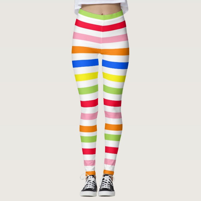 Mehrfarbige Candy Stripes Leggings (Vorderseite)