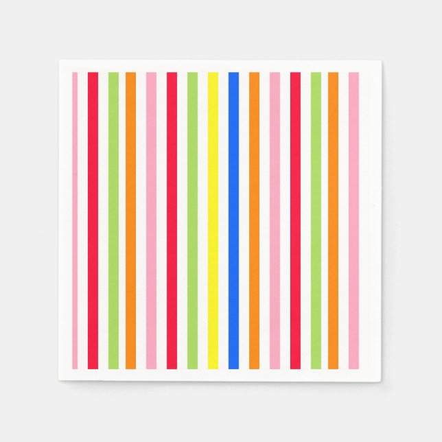 Mehrfarbige Candy Stripes Serviette (Vorderseite)