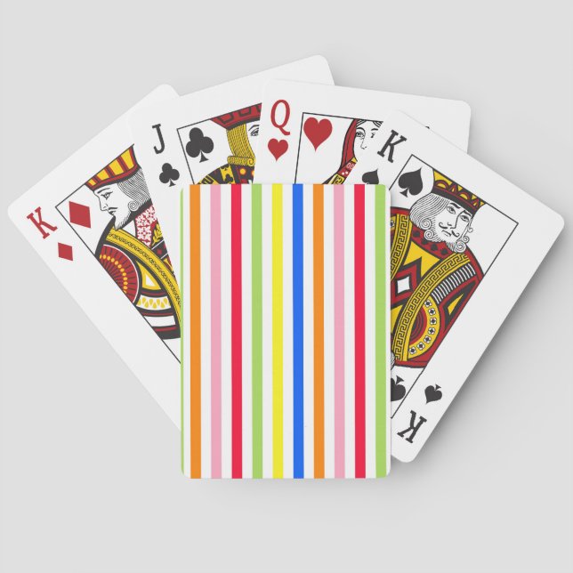 Mehrfarbige Candy Stripes Spielkarten (Rückseite)