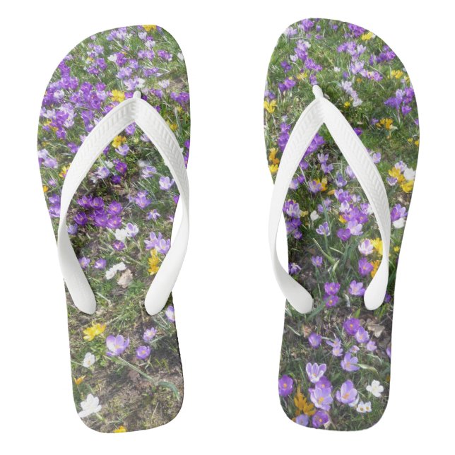 Mehrfarbige Crocus Spring Flowers Erwachsene Flip  Flops (Fußbett)