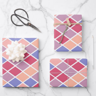 mehrfarbige Diamantformen Geschenkpapier Set