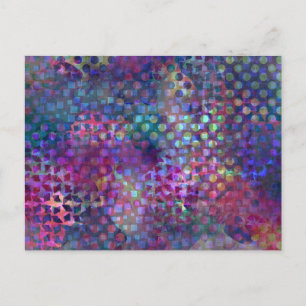 Mehrfarbige digitale abstrakte Kunst Postkarte