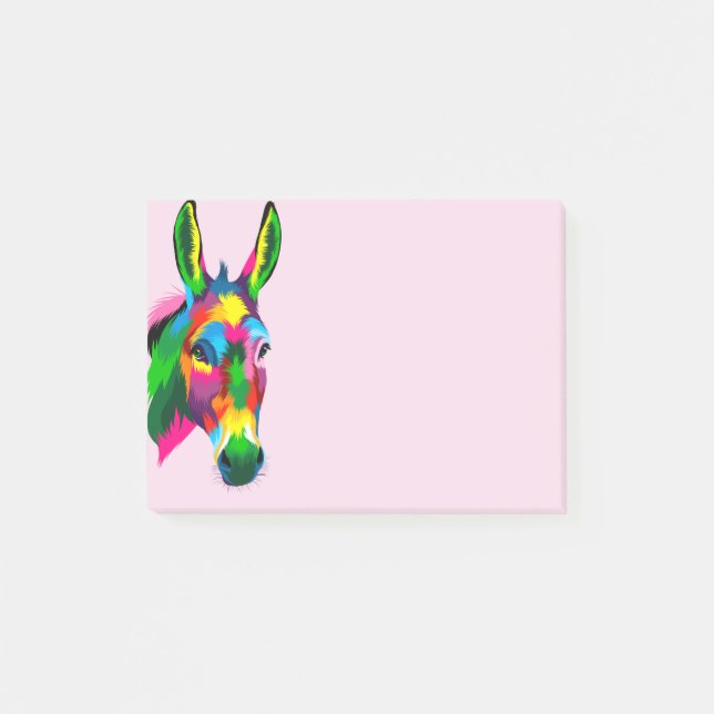 Mehrfarbige Donkey-Post-it-Notizen Post-it Klebezettel (Vorderseite)