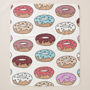 Mehrfarbige Donuts handgezeichnetes nahtloses Must Sherpadecke
