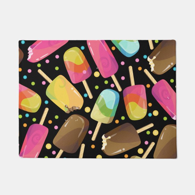 Mehrfarbige Eiscreme Popsicles besprüht Muster Fußmatte (Vorderseite)