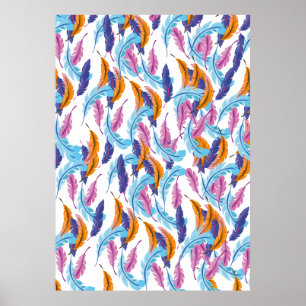 mehrfarbige Feathers Poster