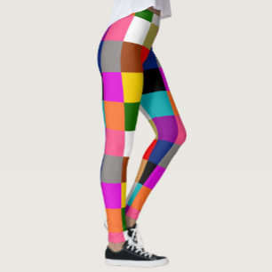 Mehrfarbige Fette Farbblöcke Design Leggings