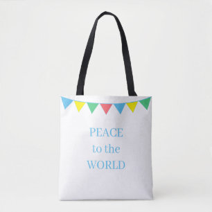 Mehrfarbige Flaggen auf Weiß Tasche