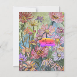 Mehrfarbige florale Karte