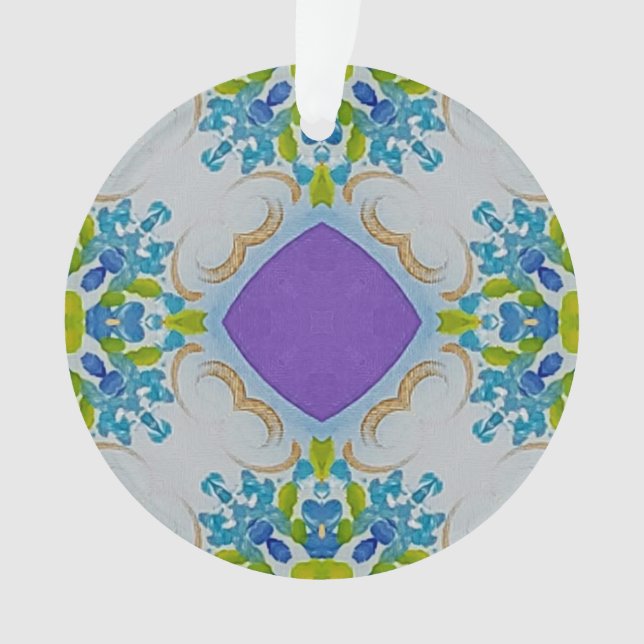 Mehrfarbige florale Mosaike Acryldekoration Ornament (Vorderseite)