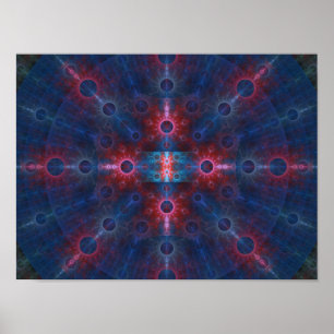 Mehrfarbige Fraktal-Wand-Kunst Poster