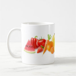 mehrfarbige Früchte in Folge Kaffeetasse