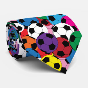 Mehrfarbige Fußball-Ball-Collage - eine Seite Krawatte