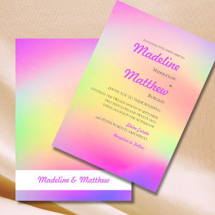 Mehrfarbige Gefärbte Krawatte Moderne Hochzeit Einladung
