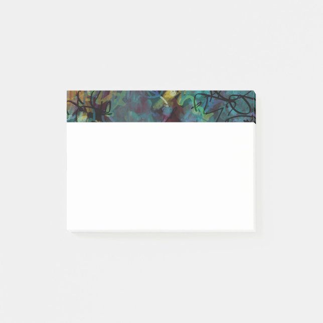 Mehrfarbige gekritzelte abstrakte Kunst Post-it Klebezettel (Vorderseite)