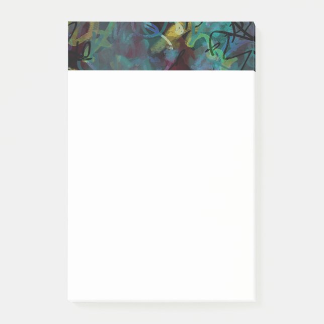 Mehrfarbige gekritzelte abstrakte Kunst Post-it Klebezettel (Vorderseite)
