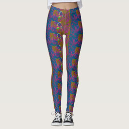 mehrfarbige Gemusterte Leggings