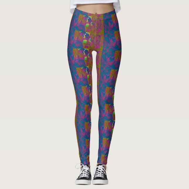 mehrfarbige Gemusterte Leggings (Vorderseite)