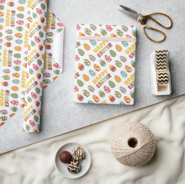 Mehrfarbige gemusterte Ostereier-Geschenkpapier Geschenkpapier (Kunsthandwerk)