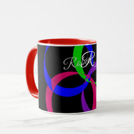 Mehrfarbige geometrische Kaffeetasse mit Wechselde