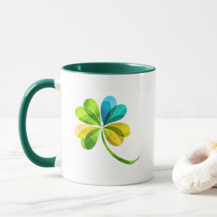 Mehrfarbige geometrische Shamrock St. Patrick's Da Tasse