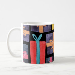 Mehrfarbige Geschenke Aquarell Nahtlos Kaffeetasse