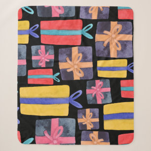 Mehrfarbige Geschenke Aquarell Nahtlos Sherpadecke