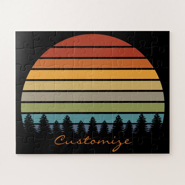 Mehrfarbige gestreifte Sonne mit Bäumen Thunder_Co (Horizontal)