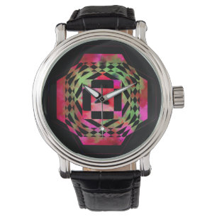 Mehrfarbige gezackte Geometrie-Uhr Armbanduhr