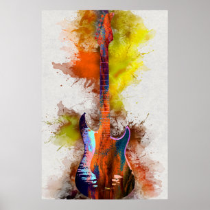 mehrfarbige Gitarre Poster
