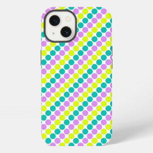 Mehrfarbige große Polka-Punkte Retro-60er iPhone Hülle