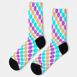 Mehrfarbige große Polka-Punkte Retro-60er Socken