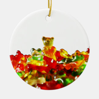 Mehrfarbige gummiartige Bären Keramikornament